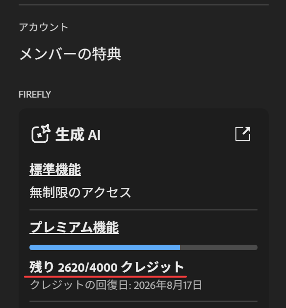 Adobe Fireflyのクレジット