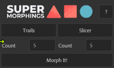 Morph It!ボタンがあるSuper Morphingsのパネル