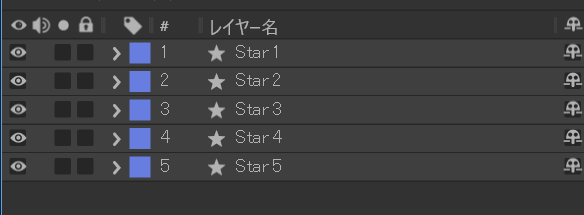 Slicerで複数のマスク付きレイヤーに分割されたAfter Effectsのタイムライン